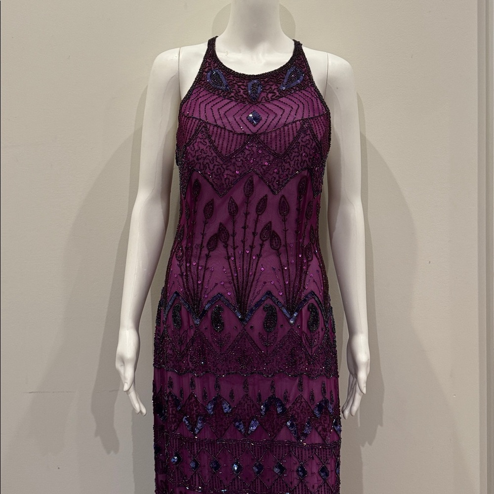 Adrianna Papell Purple Embellished Dress